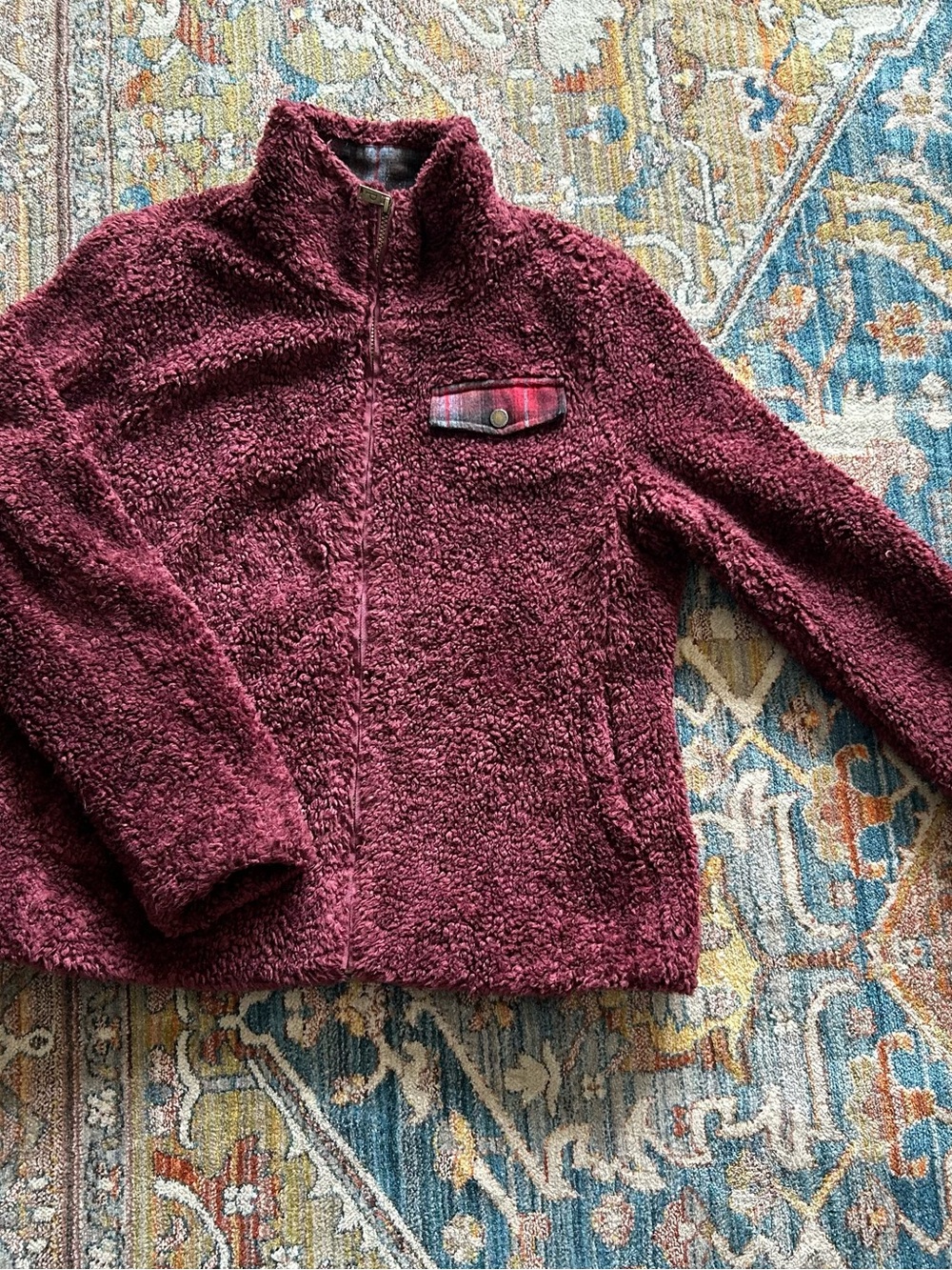 Pendleton Plush Zip-Up Sherpa Jacket - Maroon